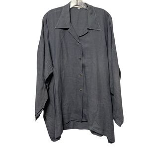 JOSHI Linen Lagenlook Button Up Shirt L
